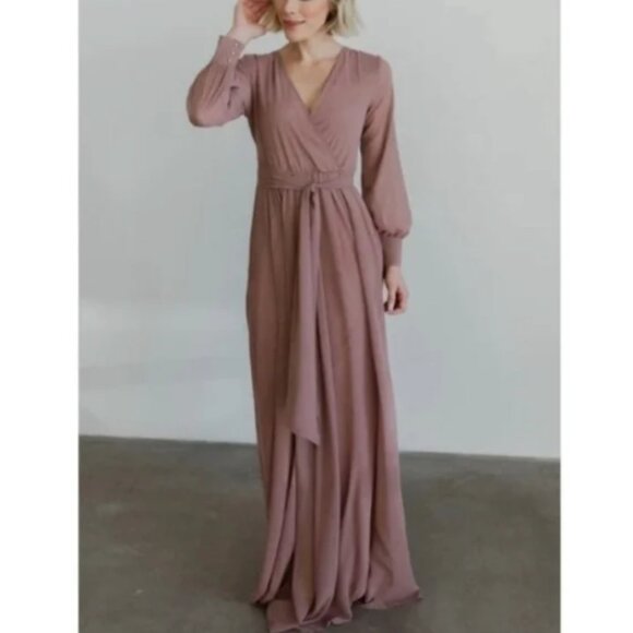 Baltic Born Lydia Pink Long Sleeve Maxi Dress Gown XL - Picture 2 of 11